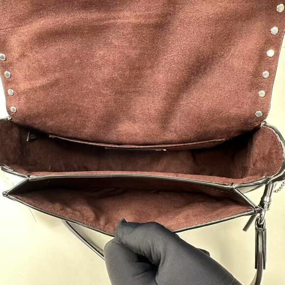 Coach Georgie Saddle Crossbody Colorblock Sig Canvas Silver/Graphite/Black NWT - Picture 8 of 12